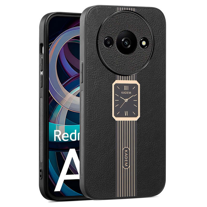 KADEM For Xiaomi Redmi A3 / Poco C61 4G Back Case Leather Coated TPU+Acrylic Non-Slip Phone Cover KADEM For Xiaomi Redmi A3 / Poco C61 4G Back Case Leather Coated TPU+Acrylic Non-Slip Phone Cover